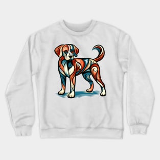 Pop art dog illustration. cubism illustration of a dog Crewneck Sweatshirt